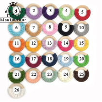 50mm crochet wood ring wool thread crochet hook needle round wood ring DIY grinding nipple chain necklace ornament accessories