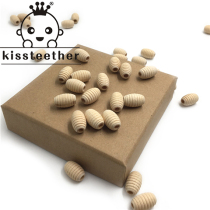 DIY handmade ornament accessories Materials 15mm threaded wood beads Beads Woolen raw wood color threaded beads