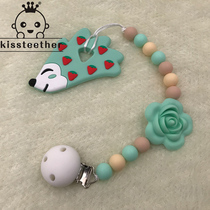 DIY silicone bead nipple chain food grade poached molars toy cartoon shape grinding tooth stick anti-drop chain