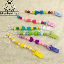 Food grade silicone love molars nipple chain baby pacifier molars silicone molars anti-drop chain bite toys