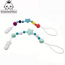 Silicone pacifier chain baby products tooth gel anti-drop belt pacifier clip anti-drop chain