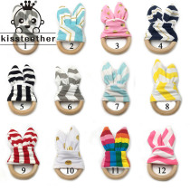 DIY rabbit ear baby tooth glue toy handmade baby log ring molars bracelet