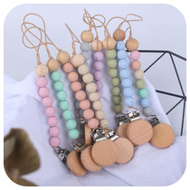 Amazon New Baby Supplies Wave-Point Silicone Bead Appeasement Pacifier Chain Baby Grindhis Bite Bite to anti-fall chain