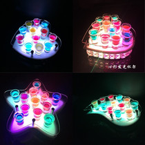 Hot bar KTV spirits swallow cup liquor cup holder 12 holes LED charging luminous bullet cup holder