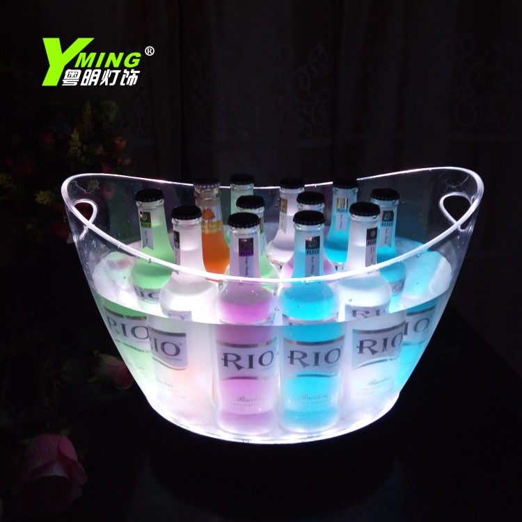 Yueming's new led charging bar luminous ice bucket creative acrylic big ingot champagne wine bucket