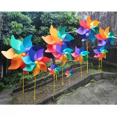 Dongguan Dongcheng Haihua yellow glass fiber rod colorful PP Windmill Factory Direct Garden Real Estate decoration