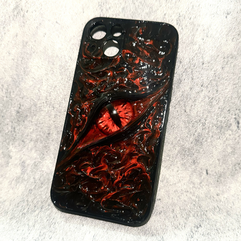 Original Luminous Cthulhu's Eye Demon 3D Eye Phone Case 17Promax Dark Style Niche Heavy-Duty