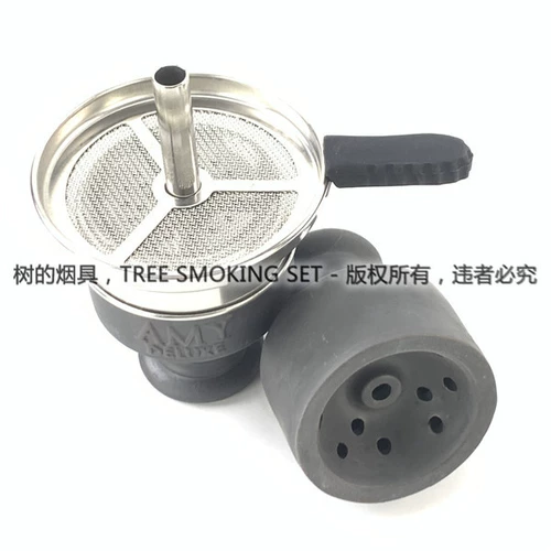 Эми Клаундллар Дым Боул Черный середина штата Край 12 -отверстие кальян арабский табачный батон