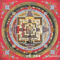 Treasure collection time wheel King Kong Mandala Nepal pure hand-painted pure handmade Tibetan thangka hanging painting 30 60cm