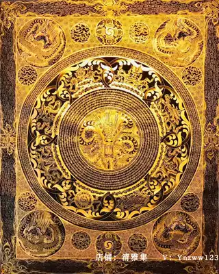 1 meter Jinlong six-character mantra Panlong Mandarin city Naga King Lama pure hand-painted pure handmade thangka hanging paintings Two