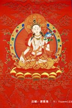 Collection grade cinnabar white mother Nepal pure hand-painted pure hand-made Tibetan thangka hanging painting mineral pigment pure gold