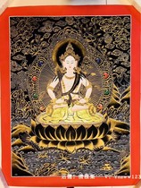 Black Gold Void Hidden Bodhisattva Great Potential to Bodhisattva Nepal Pure Hand-painted Pure Handmade Tibetan Thangka Hangka