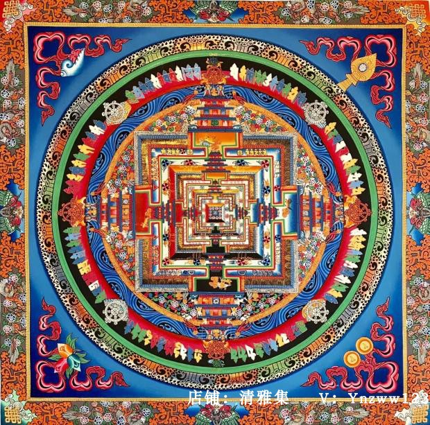 Boutique Kalachakra altar city Nepal pure hand-painted Tibet pure handmade Thangka hanging painting Entrance town house 45