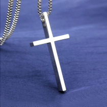 Non-fading titanium steel Digital cross couple necklace mens female pendant jewelry lettering box chain pendant accessories