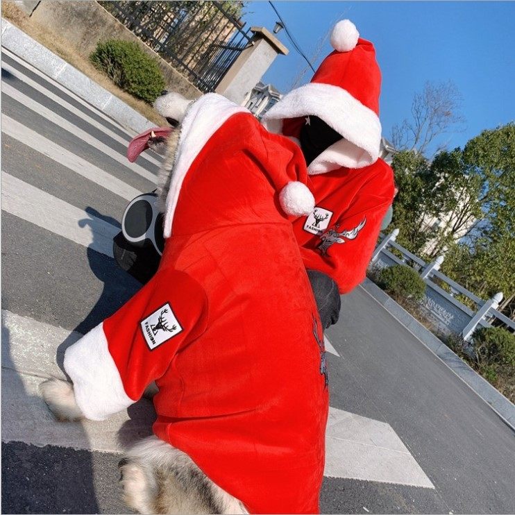 Internet celebrity big dog Christmas and New Year clothes autumn and winter golden retriever Shiba dog Labrador Samoyed medium-sized pet sweater