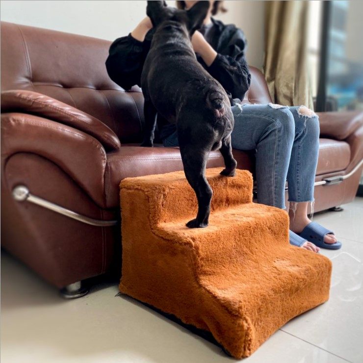 Pet Dog Stair Step Small Dog Teddy Climbing Ladder Bedside Sofa Climbing Up to Bed Detachable and Washable Portable Ladder