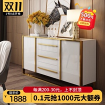 Postmodern minimalist sideboard baking paint tempered glass light luxury side cabinet restaurant Tea preparation cupboard storage cabinet