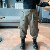 (Break Code Flush) Little Crooked Home Boy New Child Pants CUHK Boy Harynn Pants Overalls Long Pants