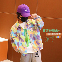 Small Crooked Boy Clothes 2022 Spring Autumn Season New Blouse Baby Korean Version CUHK Child Foreign Air Short jacket