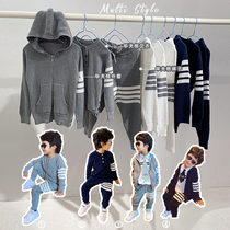 Small Crooked Home 2021 Exclusive New Autumn Winter Warwg Boy Clothing Knitted Home Minimalist Sweatshirt Long Pants With Cap Suit