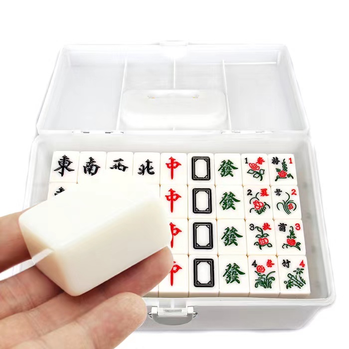 Special Class Imitation Jade Family Mahjong Home Hand Rubbing 42 Number of emerald jade Emerald Jade High-end Ivory Color Sending table cloth