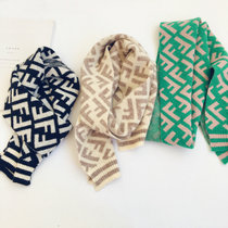 Chao Meng big letter simple cute childrens scarf wool warm men and women Baby color match scarf Korean version of Joker thick