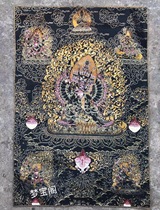 Yamantaka Thangka Embroidery Brocade Painting Portrait Entrance Painting Gold Silk Hanging Painting Mural Living Room Decoration Painting