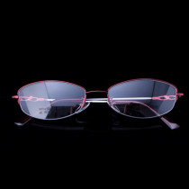 Ultra-light bendable ladies half frame memory titanium alloy myopia glasses frame with flat mirror anti-blue light glasses frame