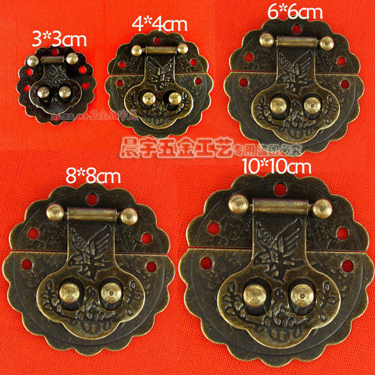 Flower and Bird (Lock) Antique Lock Special Wooden Jewelry Box Jewelry Box Wooden Box Accessories Obscura Buckle 5 Types