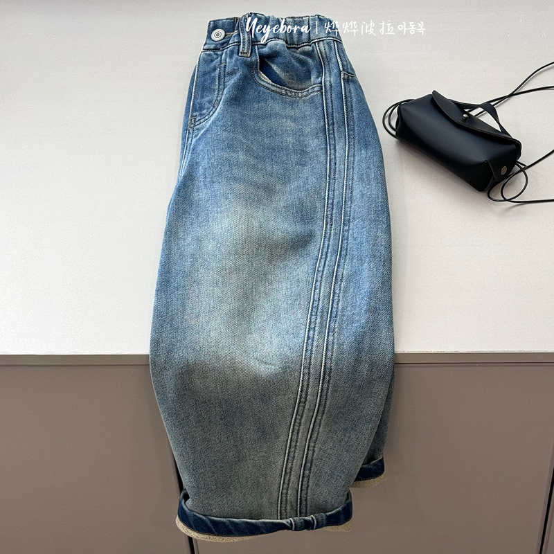 Bora Boys' Autumn New Denim Pants 2026 Children's Banana Pants for Older Kids, Scimitar Silhouette Casual Pants Bora Boys' Autumn New Denim Pants 2026 Children's Banana Pants for Older Kids, Scimitar Silhouette Casual Pants