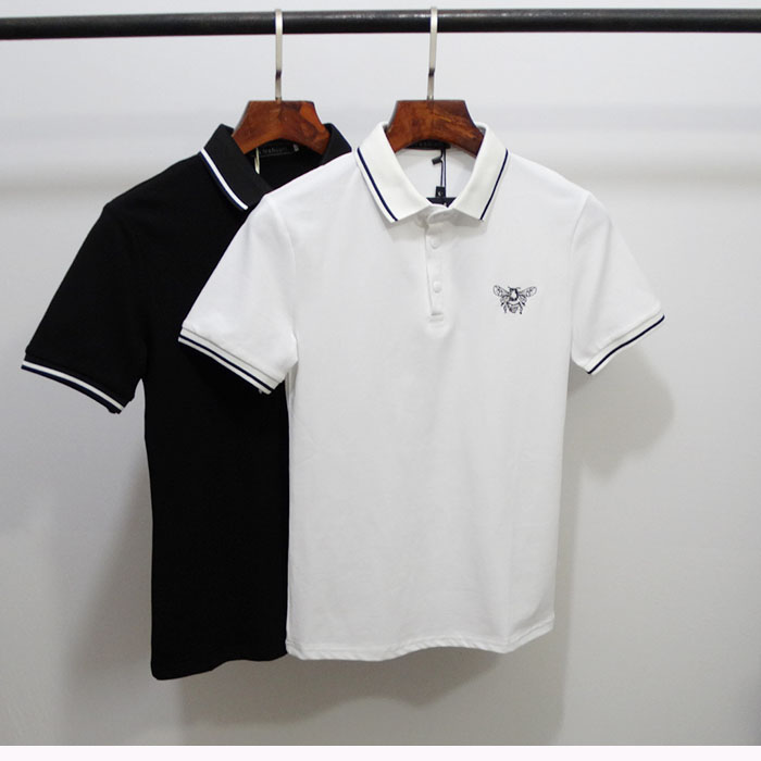 Little bee Thêu 2018 new men mùa hè ngắn tay áo thun ve áo từ bi POLO áo sơ mi nam mỏng áo khoác polo