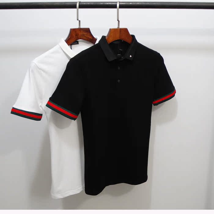 Áo sơ mi nam ngắn tay màu sắc rắn POLO Áo thun mỏng Hàn Quốc Áo thun xu hướng trẻ trung mùa hè 18 áo mới áo polo đen