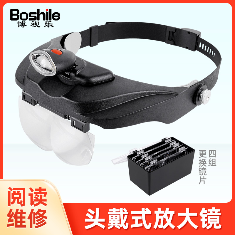 Head-mounted magnifying glass glasses repair watch medical surgery high-definition maintenance circuit board engraving single eye for the elderly