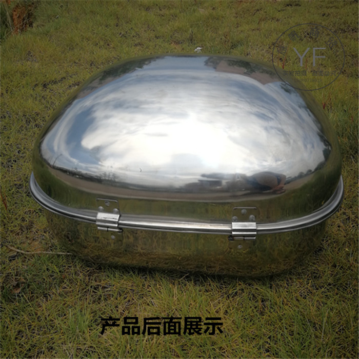 Thép không gỉ dày đuôi xe máy hộp điện thân xe sang trọng thêm lớn hộp lưu trữ 304 hộp công cụ - Xe gắn máy phía sau hộp thùng givi hông