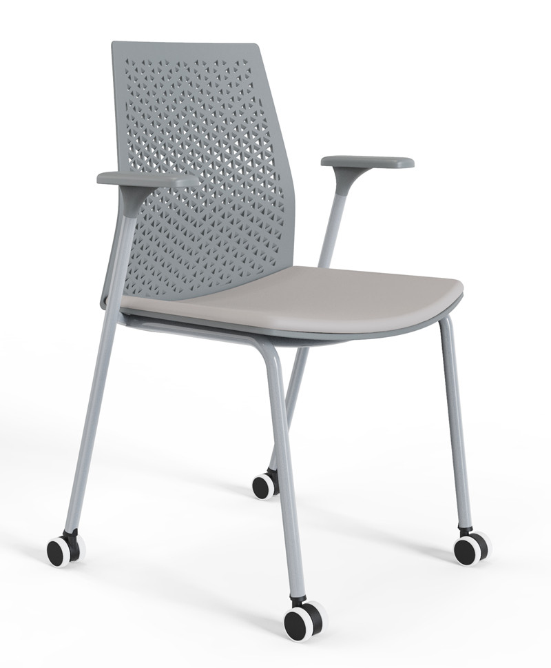 Creative Industrial Wind Pulley Conference Chair Stackable Office Chair Book View Chair Student Training Chair Staff Chair