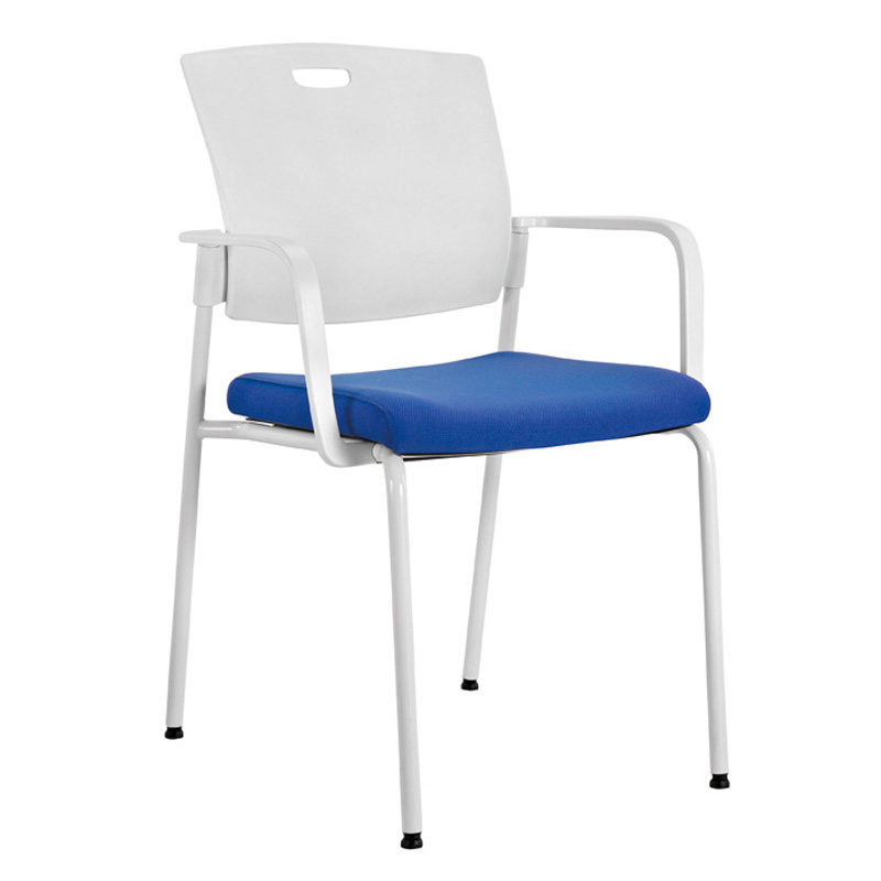 White Plastic Steel Showroom Reception Chair With Armchair Stacked Conference Chair Mesh office chair Book-reading chair Training chair