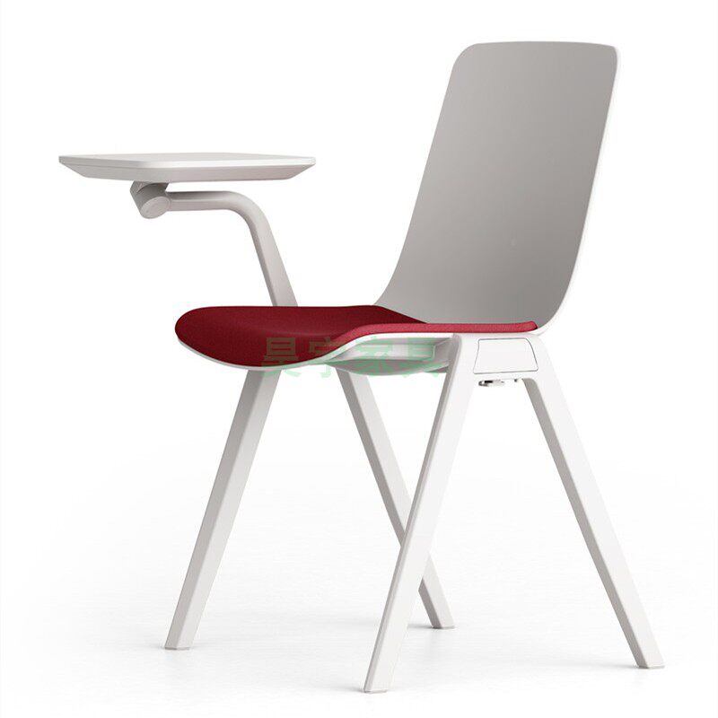 White Training Chair With Writing Board Table And Chairs Integrated Chair Fashion Stacked Meeting Chair With Table Board Student Writing Chair