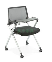Pulley folding chair training with writing tablet mobile meeting chair with table and chair integrated chair flap office chair sub