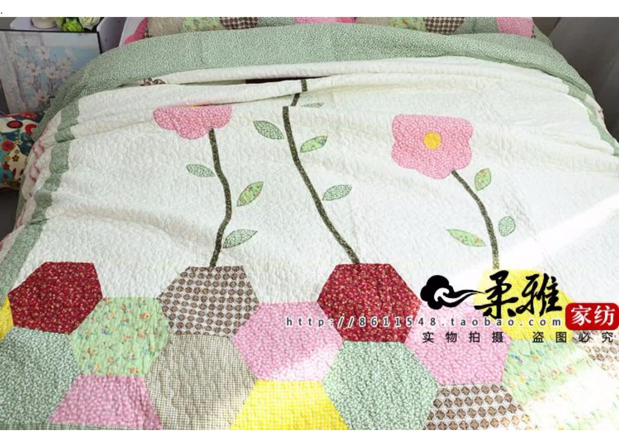 Applique giường vườn bao gồm bông bông gia đình chăn bốn ba mảnh áp dụng tấm bông khăn trải giường pad là - Trải giường các mẫu ga trải giường đẹp