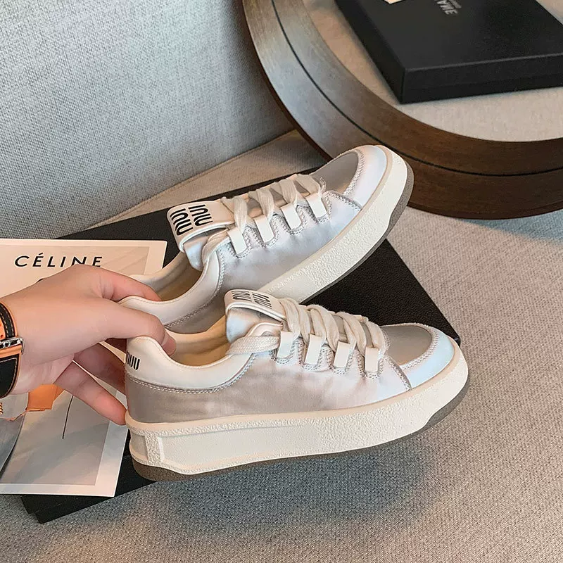 Белые обувь золотистая световая панель, натуральная кожа, розово-золотистый