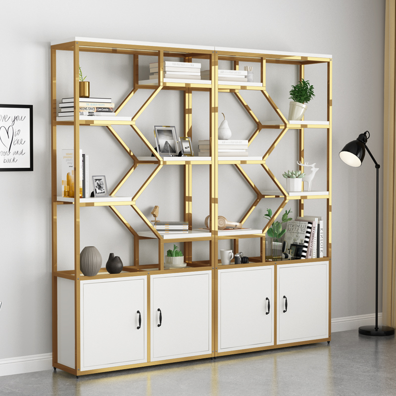 Cosmetics display cabinet Nail shop shelf Beauty salon hair salon shop display rack with cabinet Hair salon entrance partition