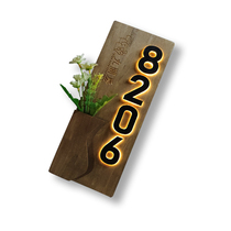 Solid Wood luminous door high-end hotel teahouse club room luminous hotel room guesthouse inn LED card