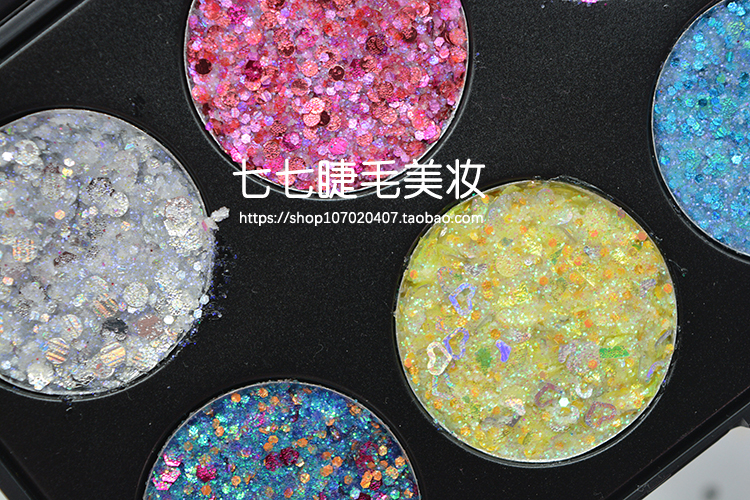 6 màu sắc Elf nàng tiên cá sequins Cổ Tích mềm dễ thương trẻ em giai đoạn trang điểm sequins eyeshadow dán khay mà không cần keo 94.044 ₫