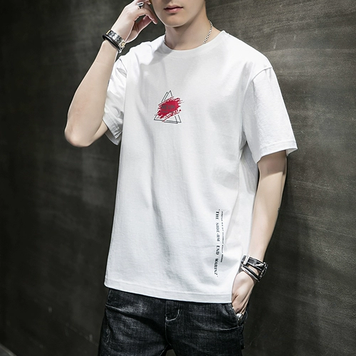 Tide, летняя трендовая футболка с коротким рукавом, 2020, в корейском стиле, оверсайз, короткий рукав