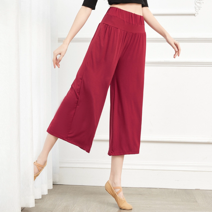 Loose Modale High Waist Wide Leg Practice Pants Classical Modern Oriental Belly Leather Dancing 90% Skirt Pants Children Dying
