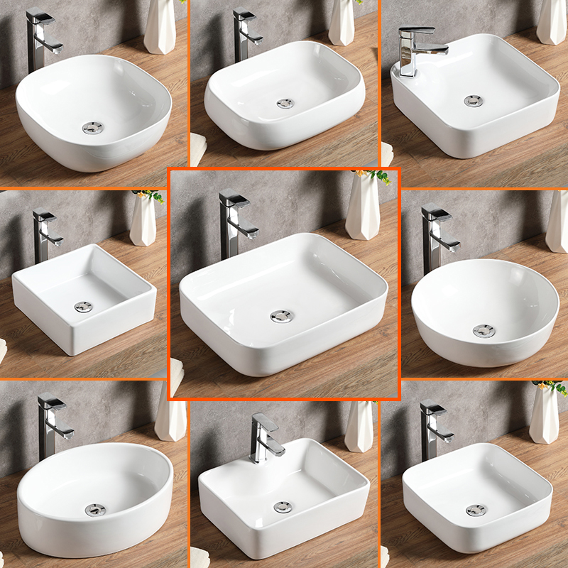 Table basin Wash basin Ceramic art basin Wash basin Rectangular oval household bathroom powder room wash basin
