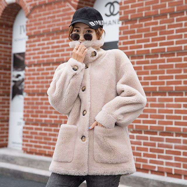 Granular cashmere sheep sheared fur integrated all-lamb wool 2022 new young winter fur coat for women Anna special price