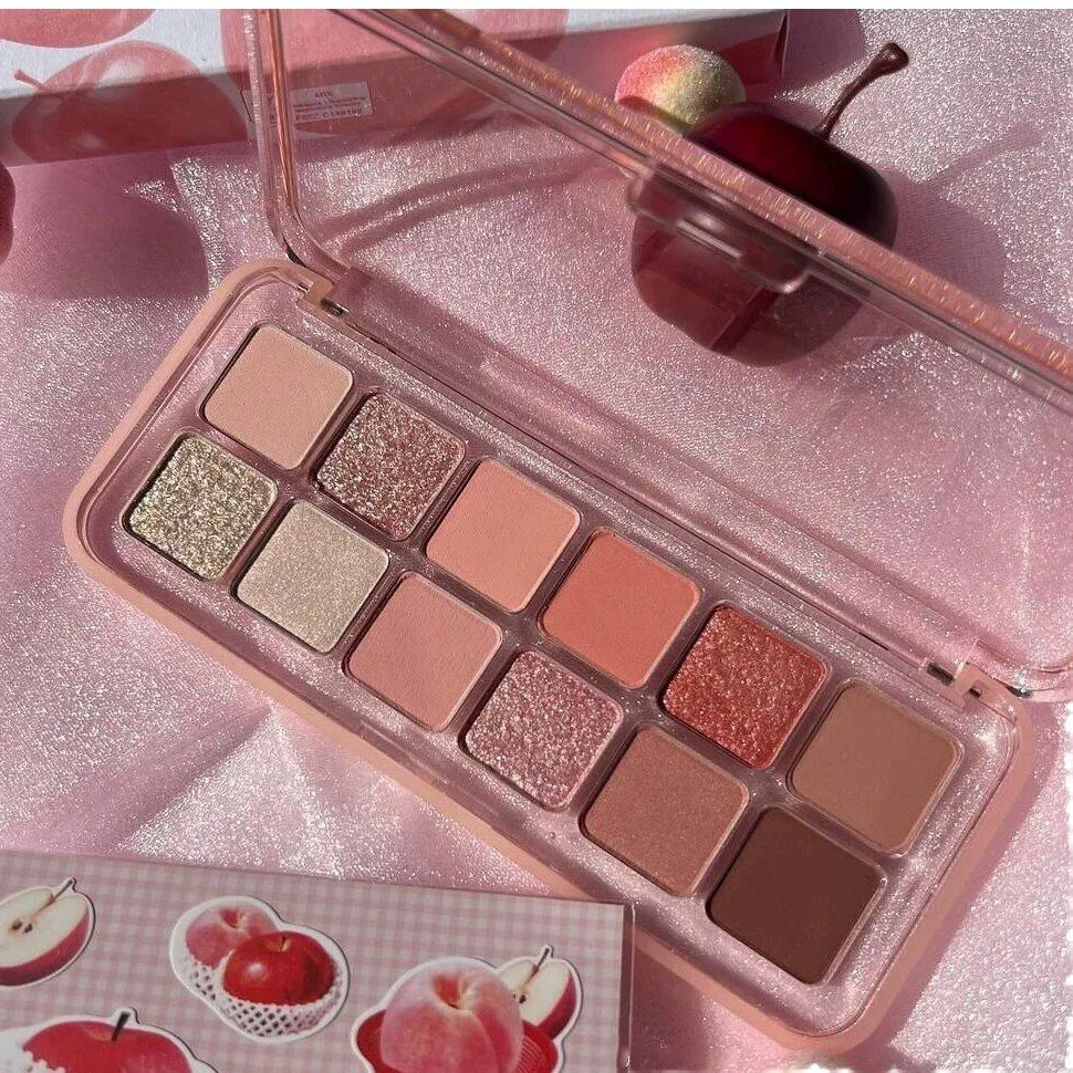 Палетка цветов Capel Fruit and Vegetable Twelve Eye Shadow Plate Pearl Light Flash Powder European and American Fire Dragon Fruit Powder Make Makeup