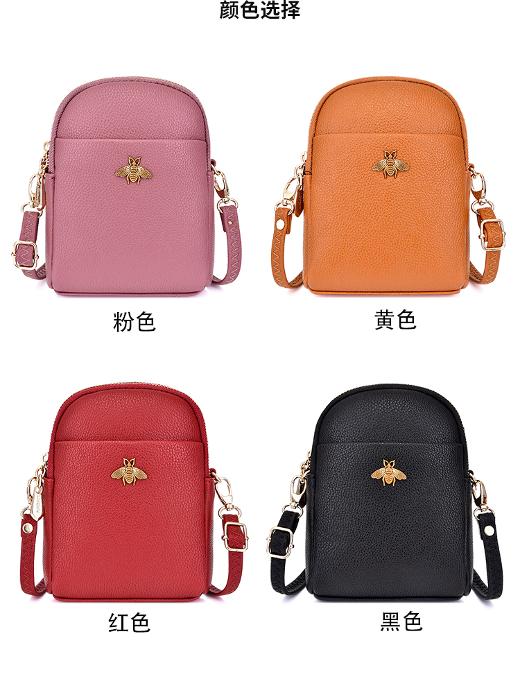 Màn hình lớn điện thoại di động túi xách nữ đôi dây kéo túi mini crossbody 2019 net màu đỏ Hàn Quốc của túi đeo vai có gói lỗ tai nghe - Túi điện thoại túi đeo chéo mlb