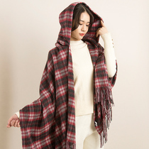 New Plaid multi-color office air conditioning with cap thickened fashion fashion personality shawl Cape Spring and Autumn Winter Women